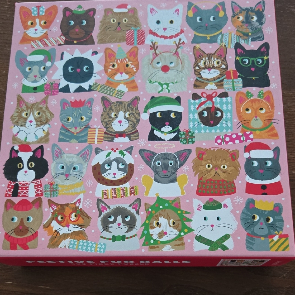 Festive Cat Puzzle - Multicolor